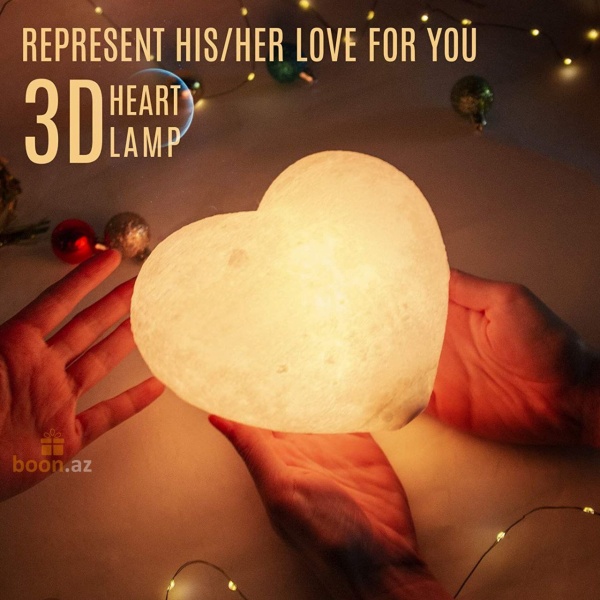 3D Ночник "Сердце" 7 цветов с регулятором яркости